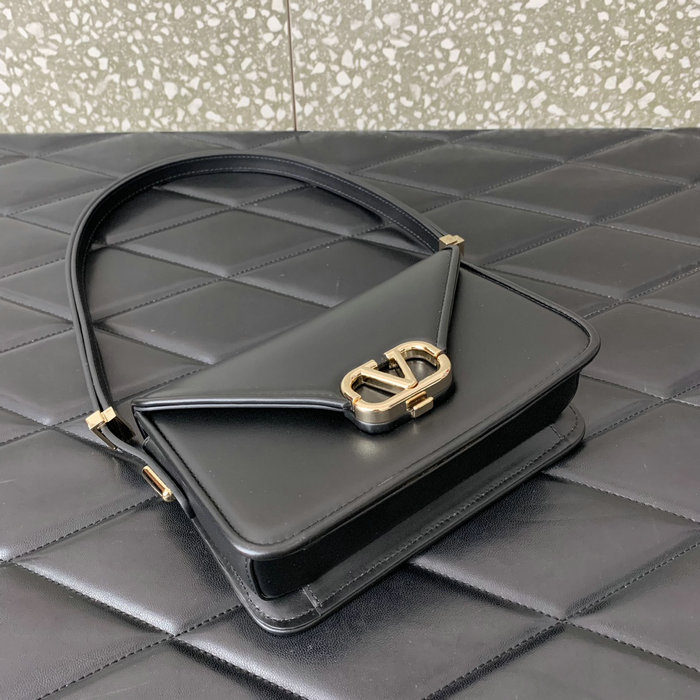 Small Valentino Garavani Shoulder Letter Bag Black V5082