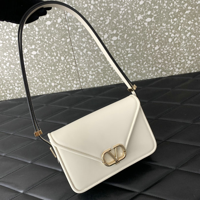 Small Valentino Garavani Shoulder Letter Bag White V5082