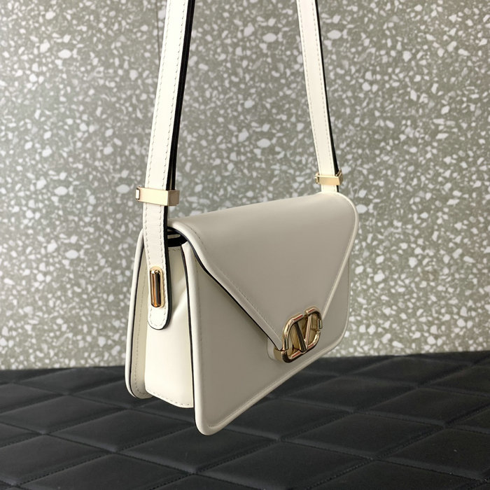 Small Valentino Garavani Shoulder Letter Bag White V5082