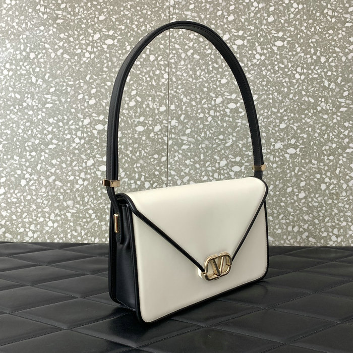 Valentino Garavani Shoulder Letter Bag White and Black V5080