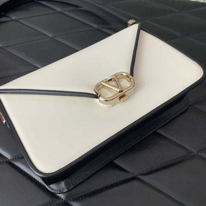 Valentino Garavani Shoulder Letter Bag White and Black V5080