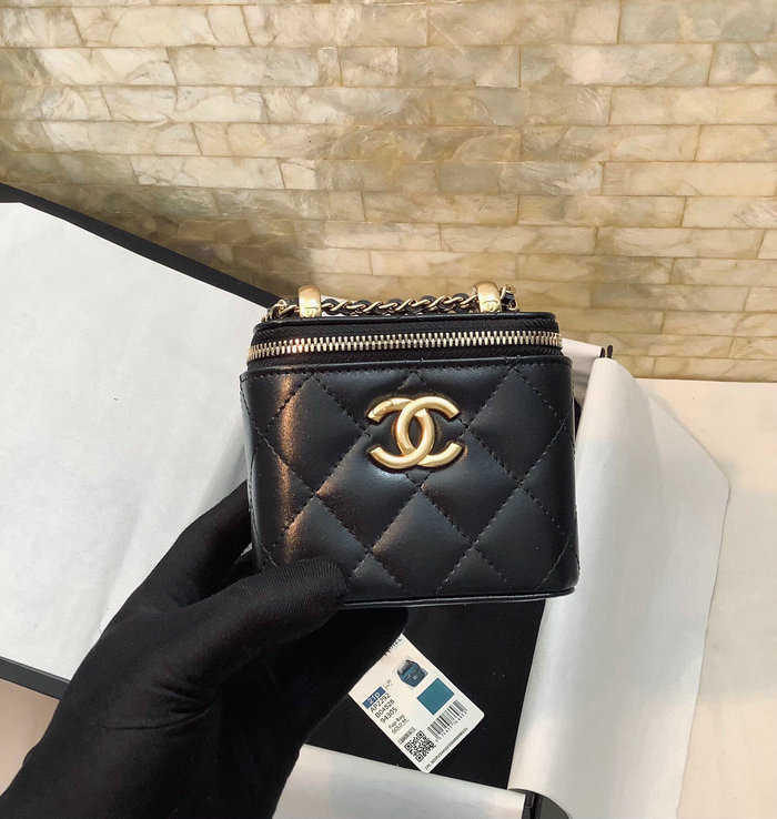 Chanel Calfskin Small Vanity With Chain Black AP2292