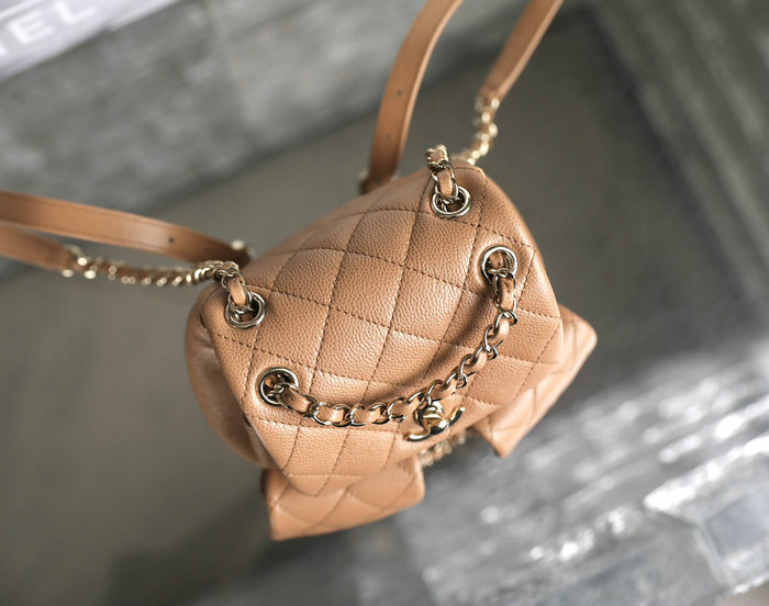 Chanel Small Backpack Brown AS3787