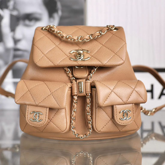 Chanel Small Backpack Brown AS3787