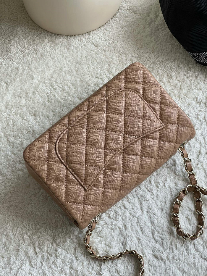 Classic Chanel Grain Calfskin Small Flap Bag Nude CF1116