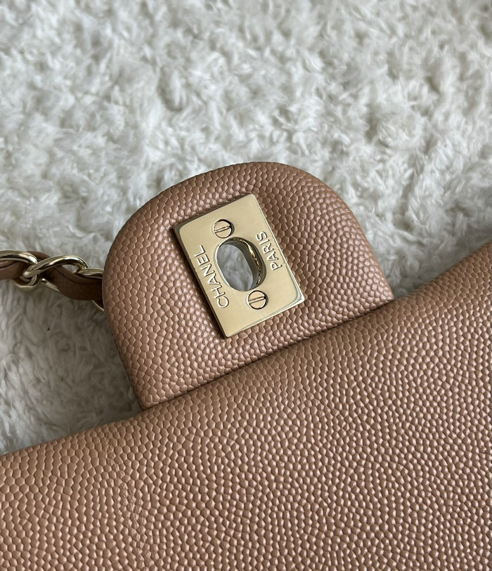 Classic Chanel Grain Calfskin Small Flap Bag Nude CF1116