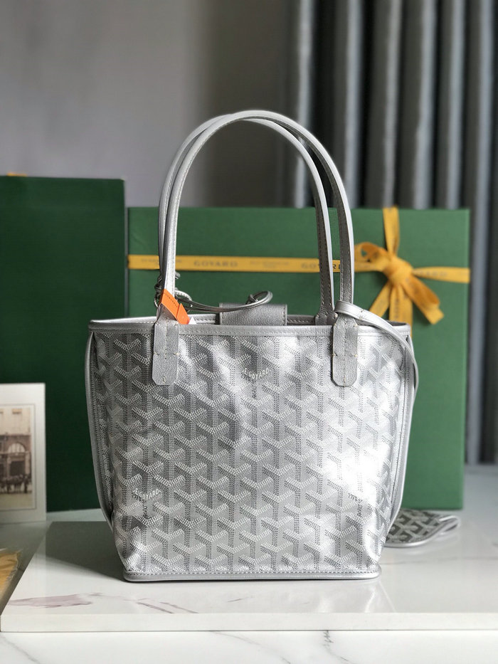 Goyard Goyardine Mini Tote Bag Silver G6003