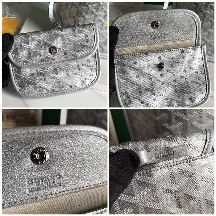 Goyard Goyardine Mini Tote Bag Silver G6003