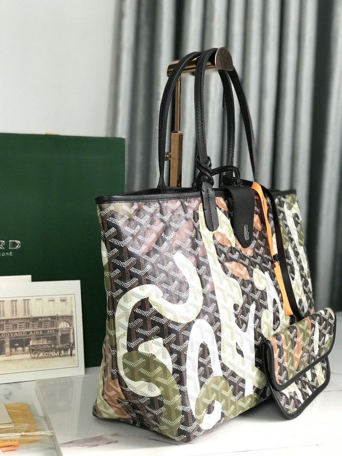 Goyard Saint Louis Tote with Print Black G6001