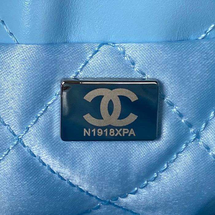 Mini Chanel 22 Handbag Blue AS3980