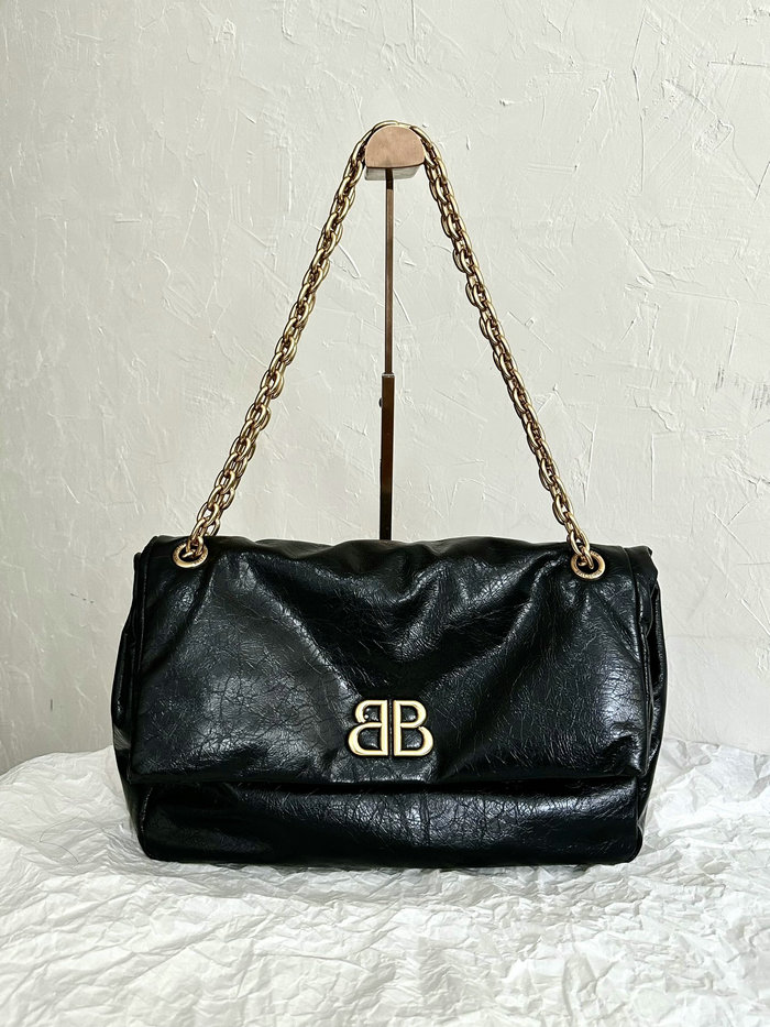 Balenciaga Arena Monaco Medium Chain Bag Black B765945