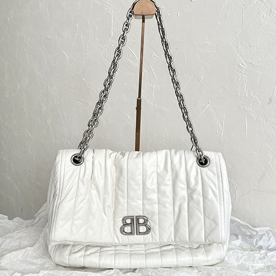 Balenciaga Monaco Medium Chain Bag White B765945