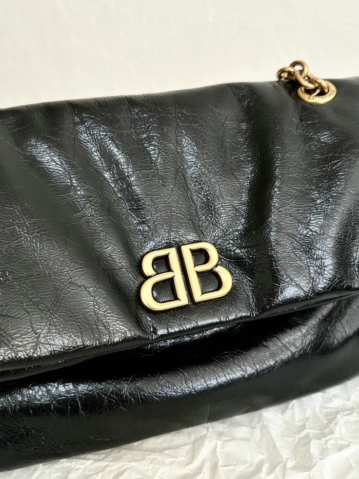 Balenciaga Monaco Small Chain Bag Black with Gold B765966