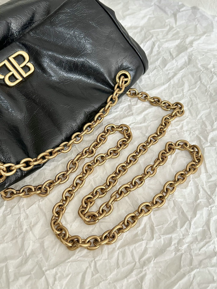 Balenciaga Monaco Small Chain Bag Black with Gold B765966