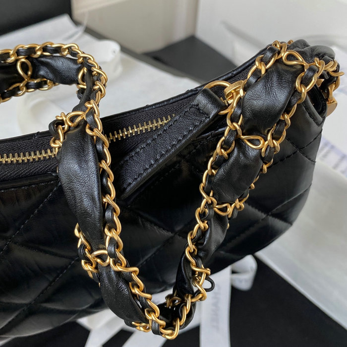 Chanel Calfskin Hobo Bag Black AS4422