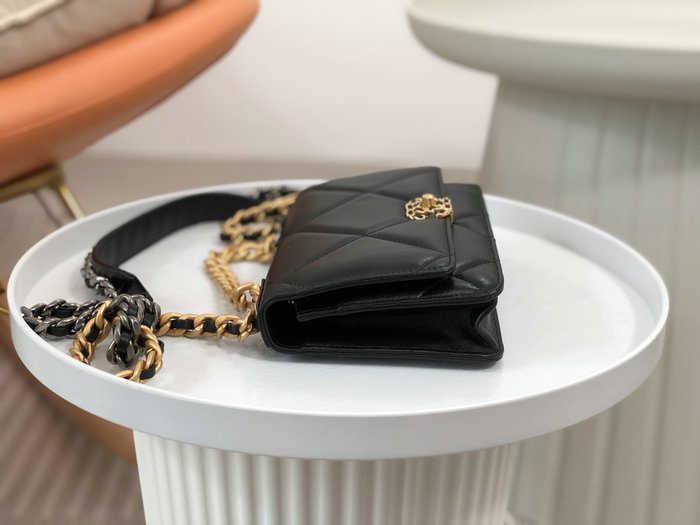 Chanel Lambskin WOC Chain Wallet Black AS0957