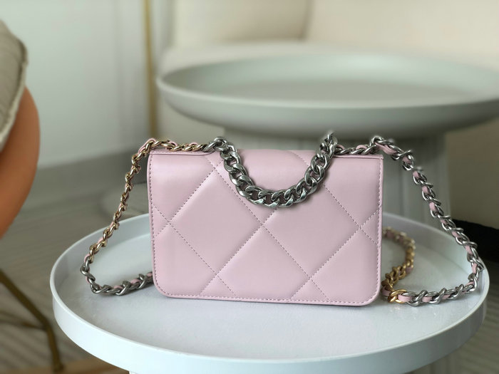 Chanel Lambskin WOC Chain Wallet Pink AS0957