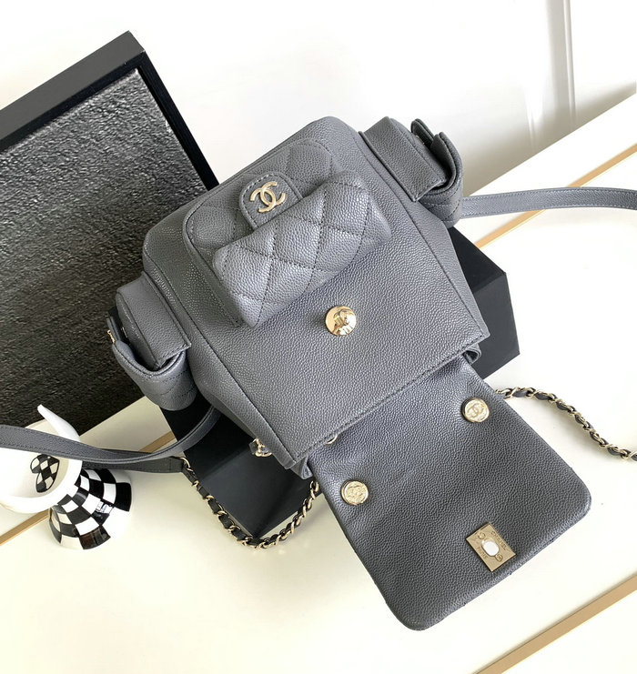 Chanel Small Backpack Grey AS4399