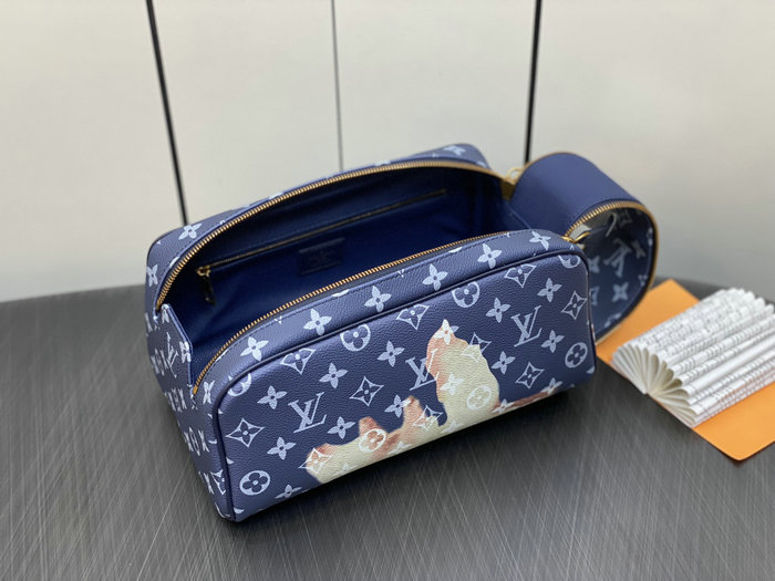 Louis Vuitton Monogram Canvas Dopp Kit Blue M46696