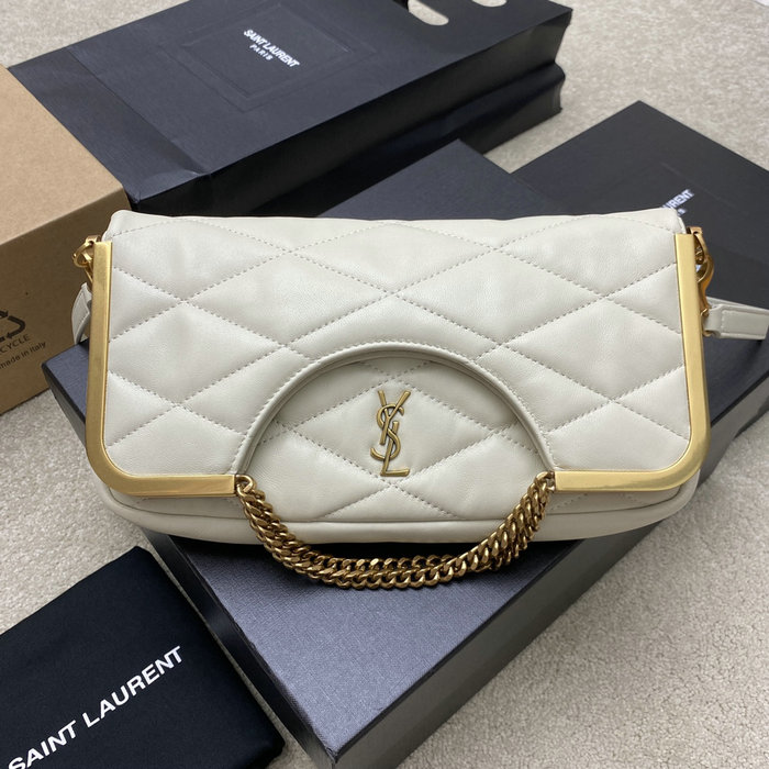 Saint Laurent Cerniera Shoulder Bag White 754001