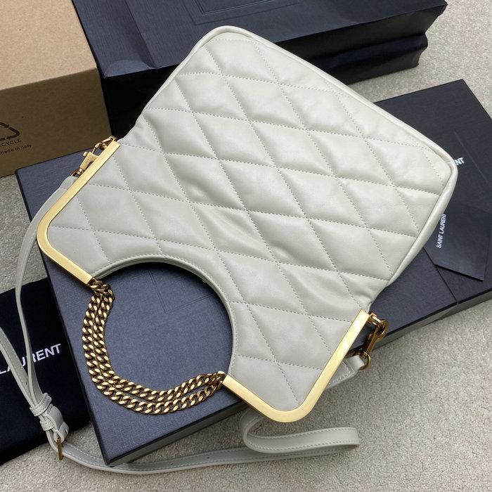 Saint Laurent Cerniera Shoulder Bag White 754001