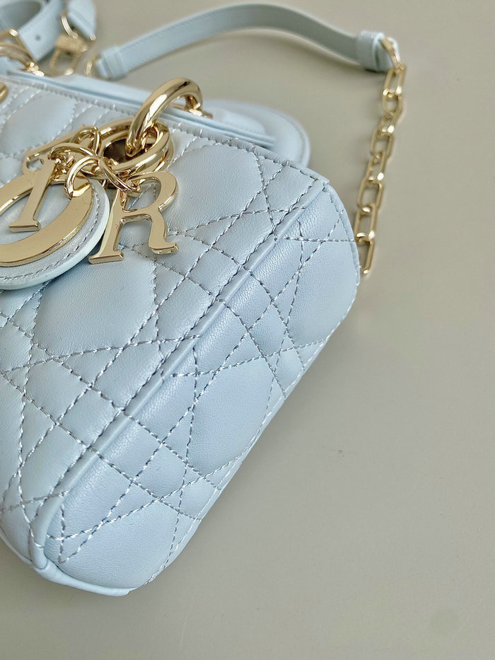 Small Dior Or Lady D-joy Bag Blue D3380