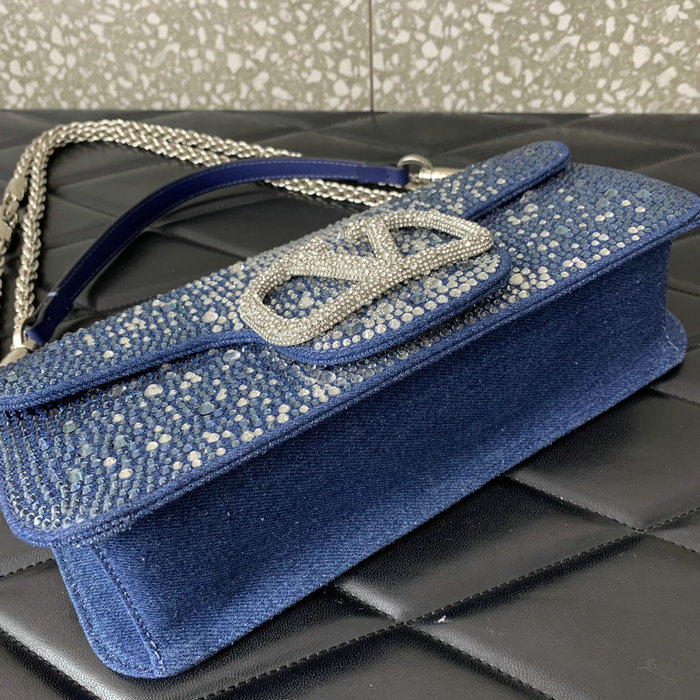 Valentino Loco Shoulder Bag Denim V6030