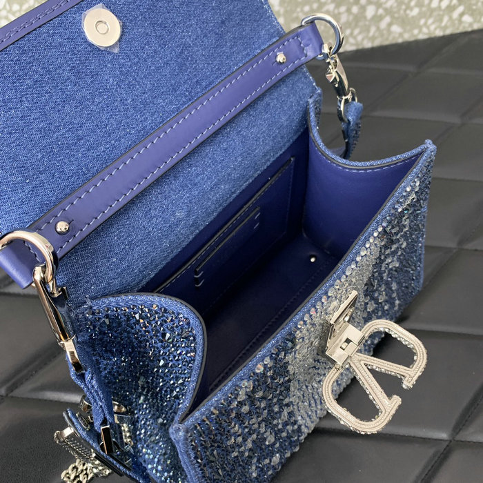 Valentino Mini Vsling Handbag Denim V0097