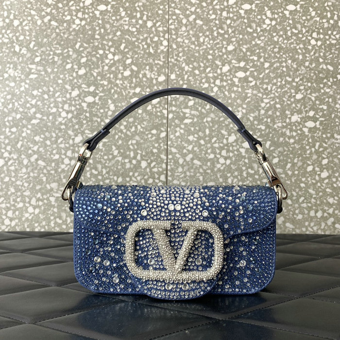 Valentino Small Loco Shoulder Bag Denim V5030