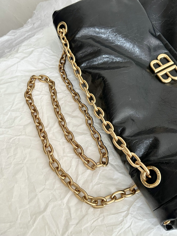 Balenciaga Monaco Large Chain Bag Black With Gold B765933