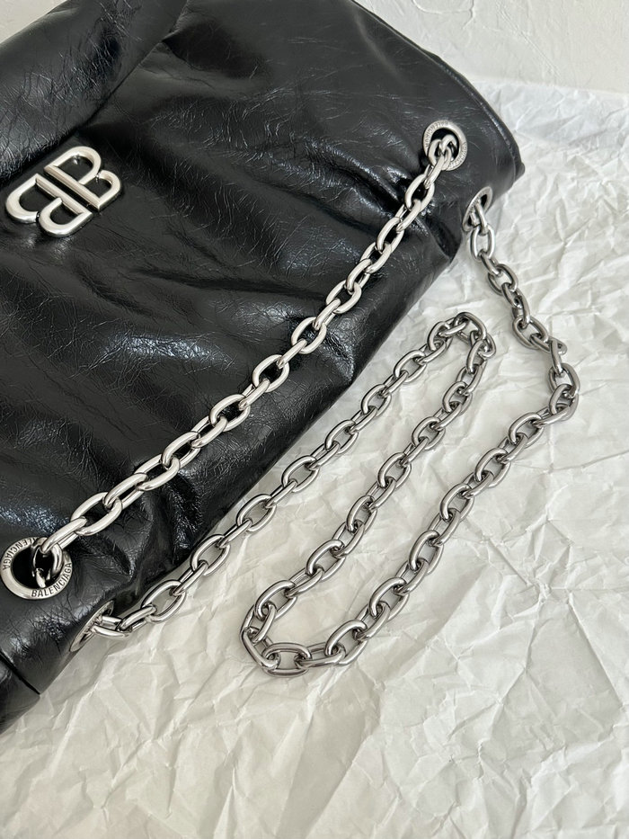 Balenciaga Monaco Large Chain Bag Black With Silver B765933