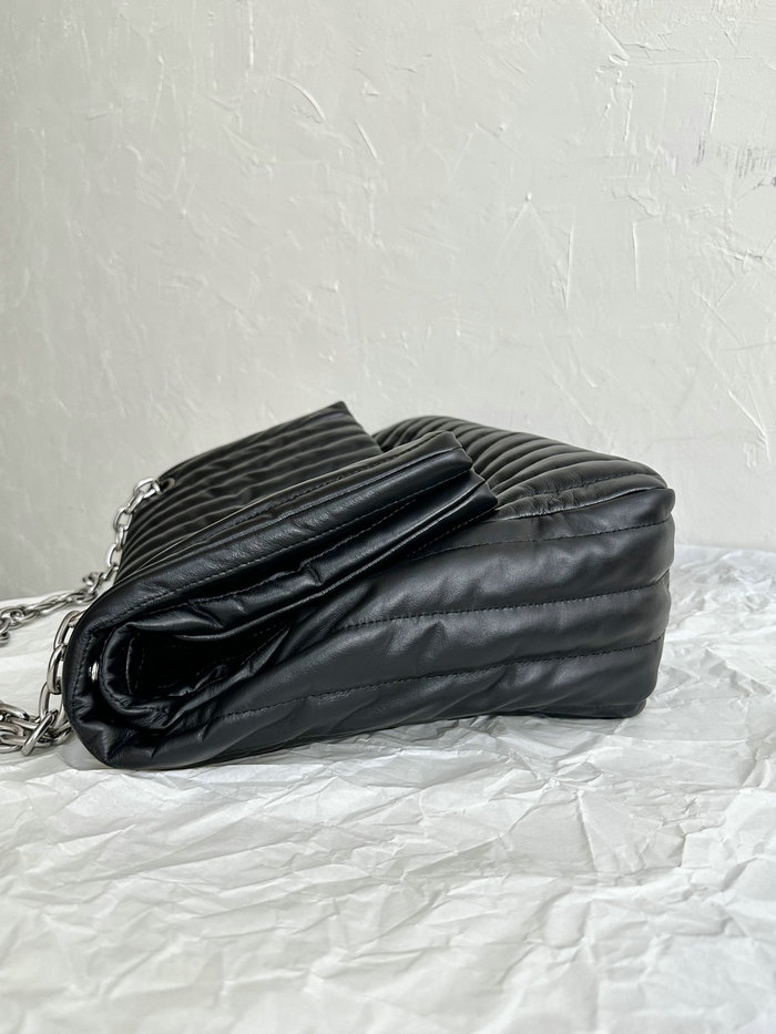 Balenciaga Quilted Monaco Large Chain Bag Black B765933