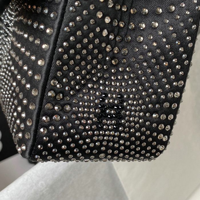 Chanel Crystal Studs Classic Handbag Black A0112