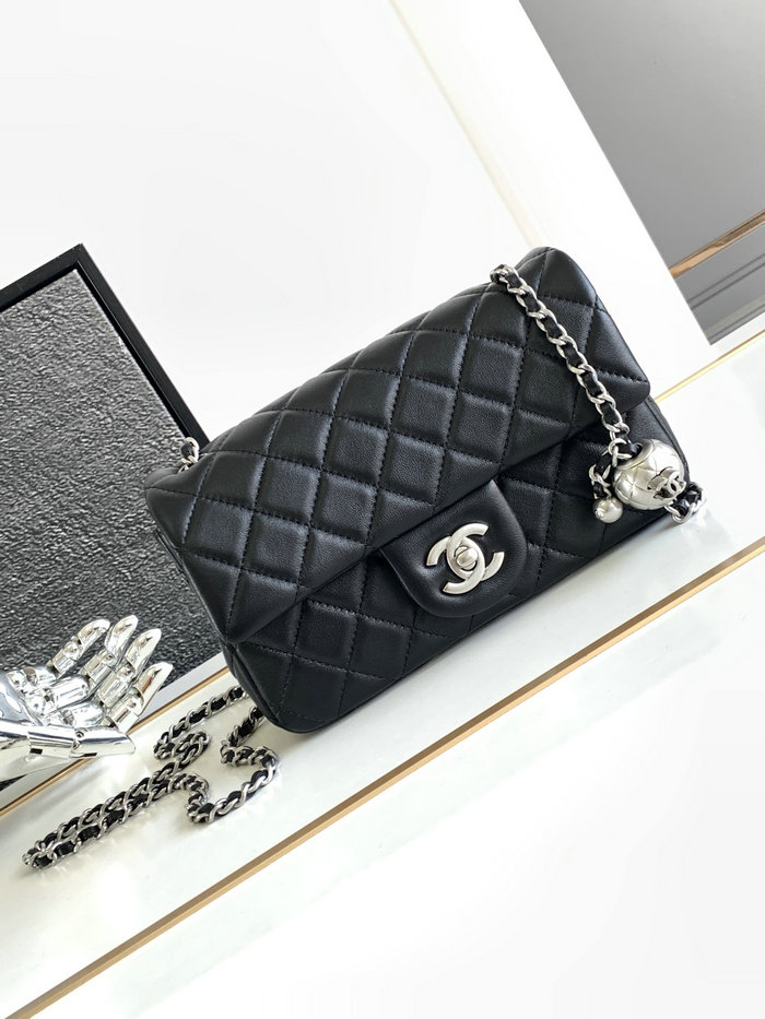 Chanel Lambskin Flap Bag Black AS1787