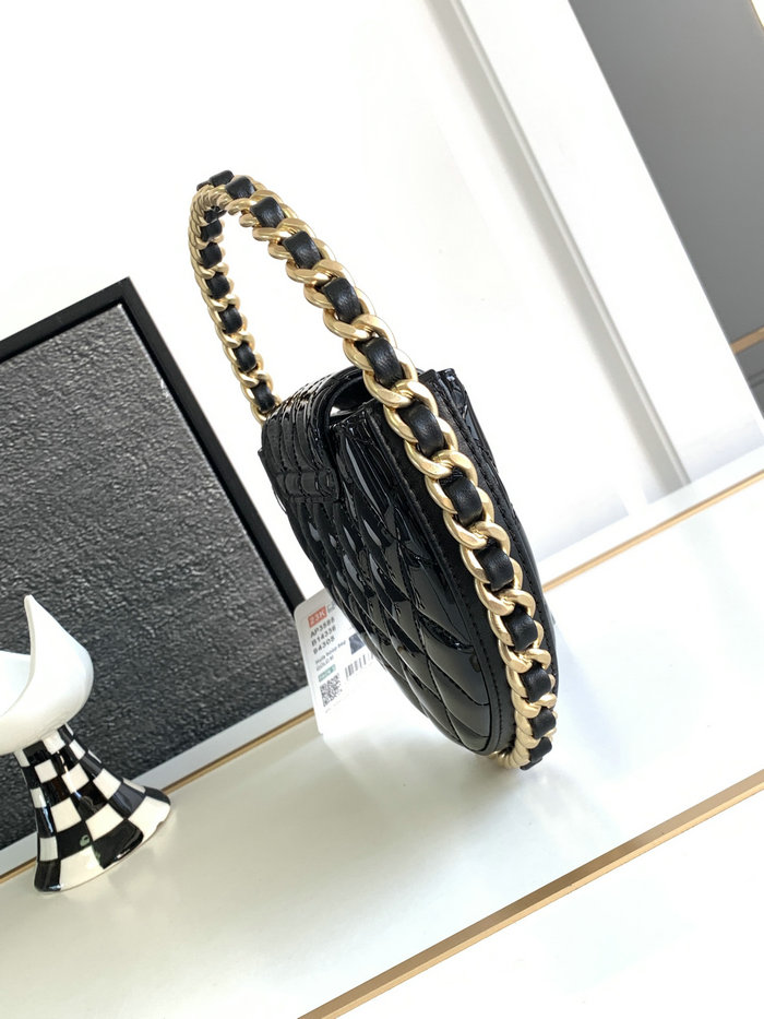 Chanel Patent Leather Clutch Black AP3585