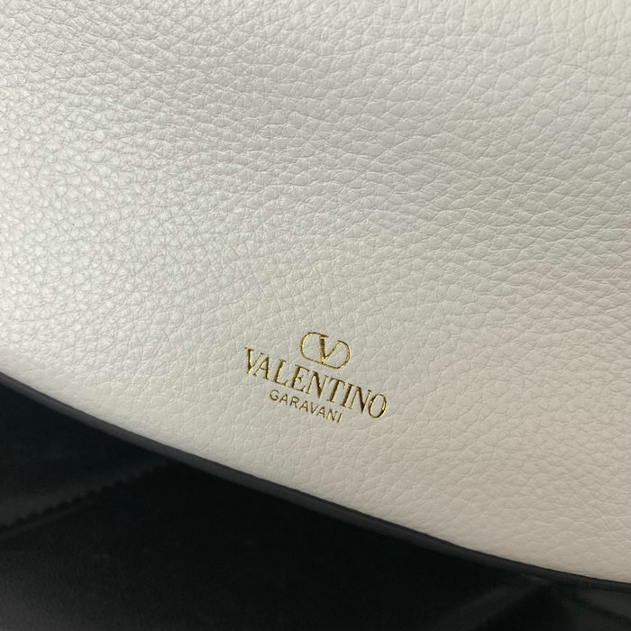 Valentino Small Vlogo Moon Hobo Bag White V0098