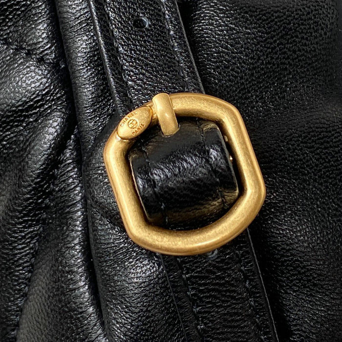 Chanel 19 Lambskin Backpack Black with Gold hardware AS4223