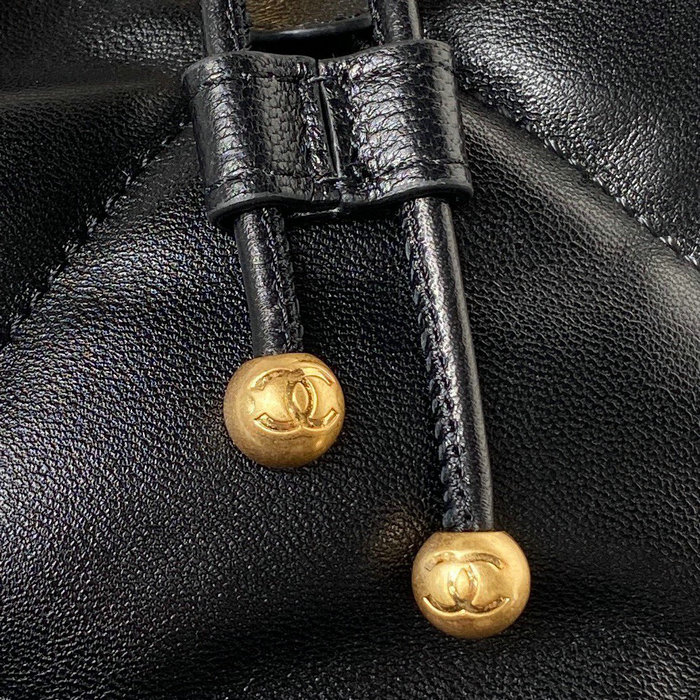 Chanel 19 Lambskin Backpack Black with Gold hardware AS4223