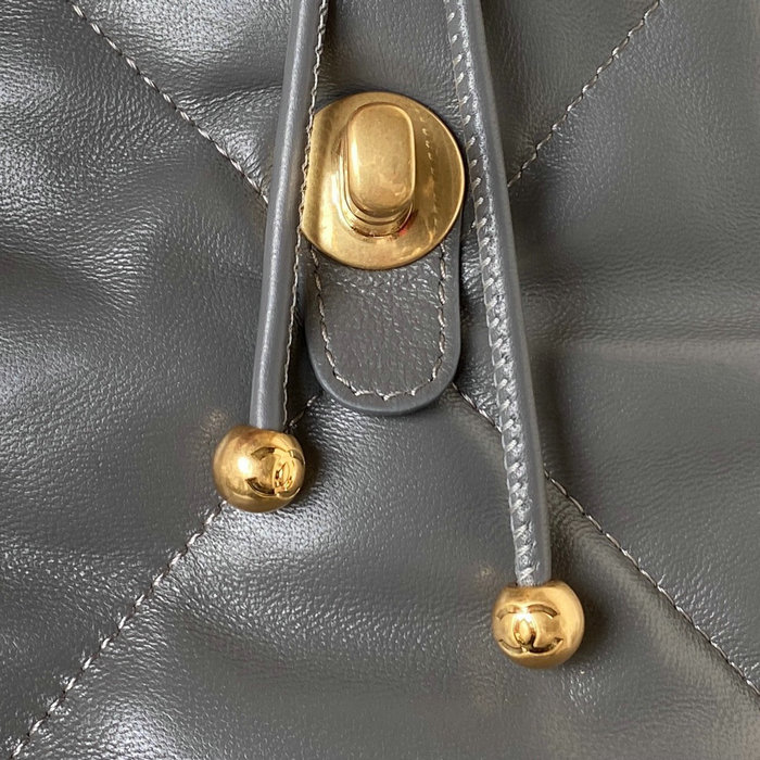 Chanel 19 Lambskin Backpack Grey with Gold hardware AS4223