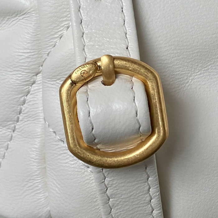 Chanel 19 Lambskin Backpack White with Gold hardware AS4223