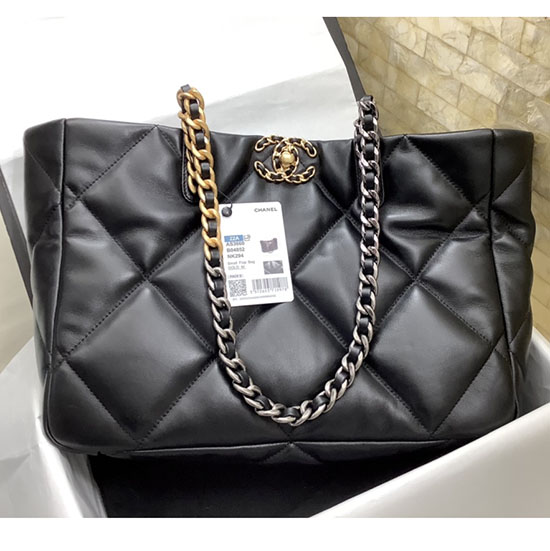 Chanel 19 Shopping Bag Black AS3660