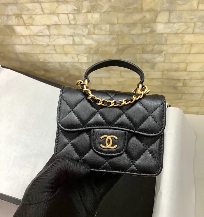 Chanel Flap Coin Purse with Chain Black AP2200