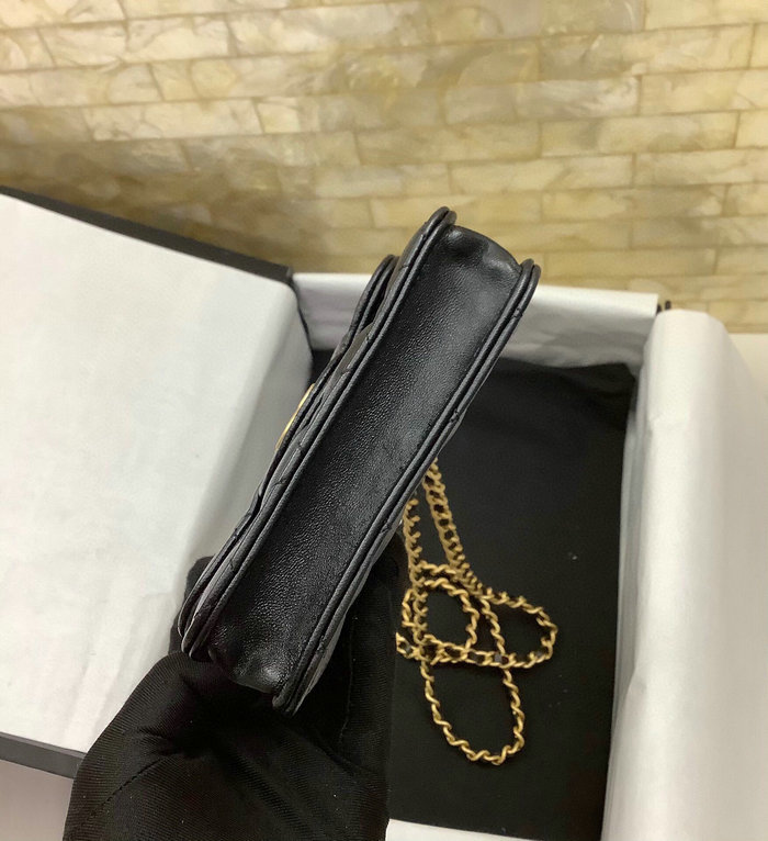 Chanel Flap Coin Purse with Chain Black AP2200