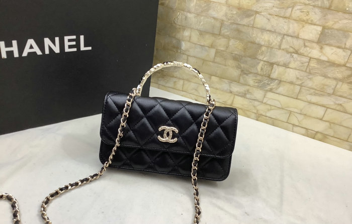 Chanel Flap Phone Holder with Chain Black AP3575