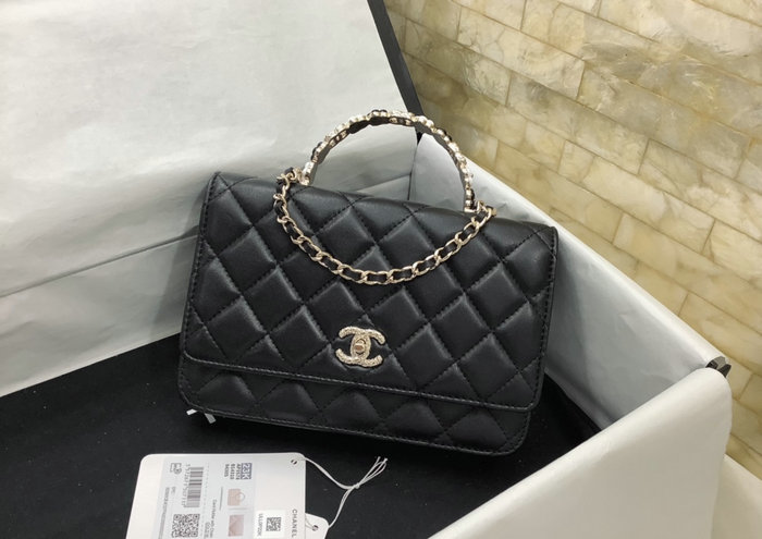 Chanel Flap shoulder with Handle Black AP3574