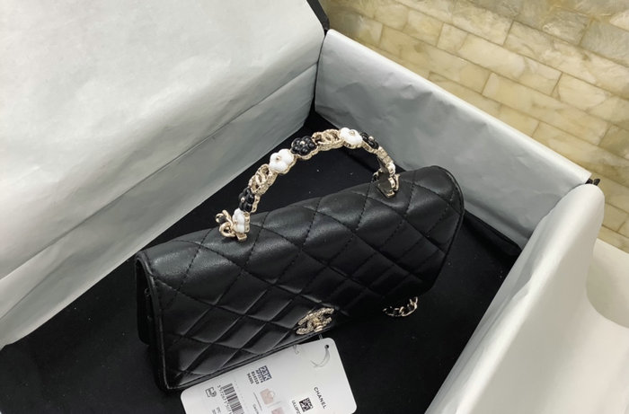 Chanel Flap shoulder with Handle Black AP3574