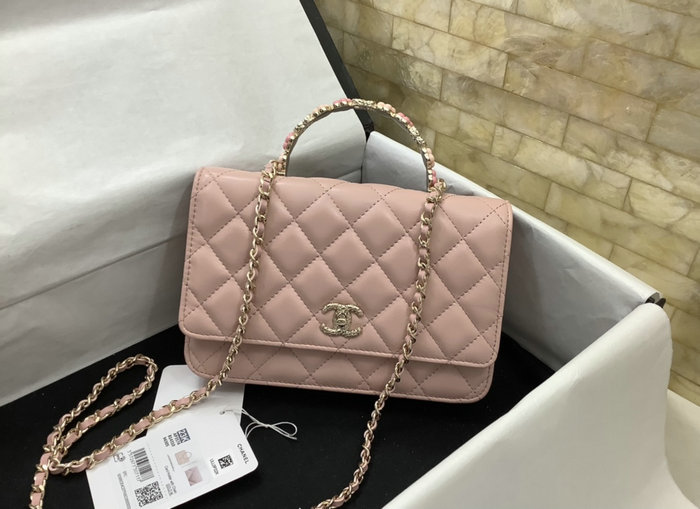 Chanel Flap shoulder with Handle Pink AP3574