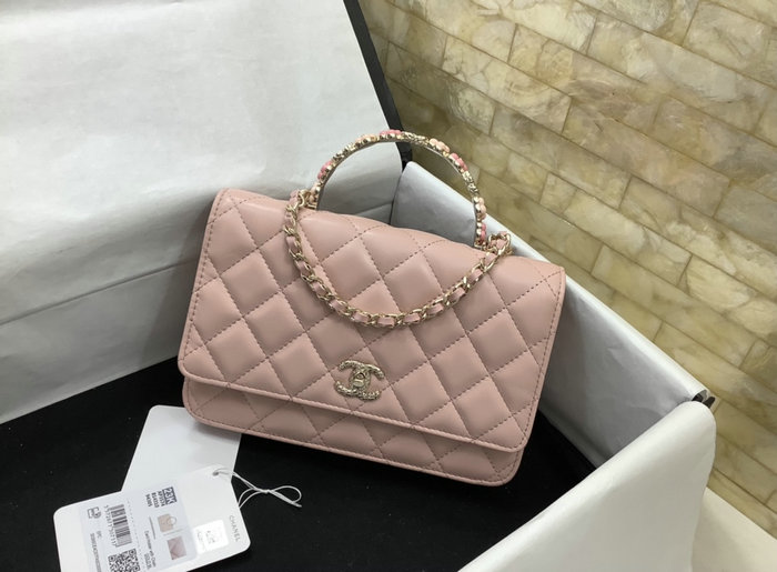 Chanel Flap shoulder with Handle Pink AP3574