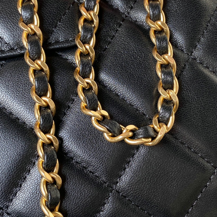 Chanel Lambskin Baguette Bag Black AS4611