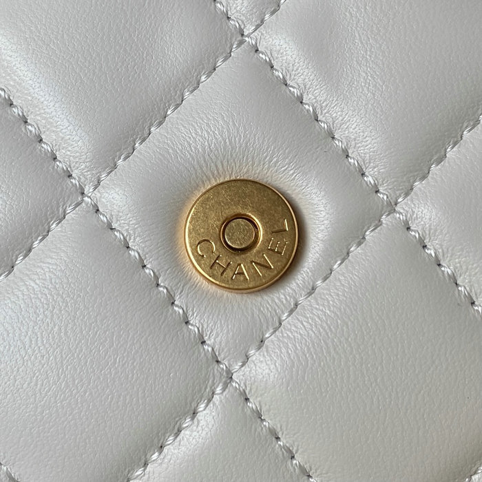 Chanel Lambskin Baguette Bag White AS4611